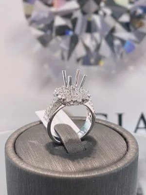 VỎ NHẪN KIM CƯƠNG VÀNG TRẮNG 18K RL061.2807 - Hình ảnh 3