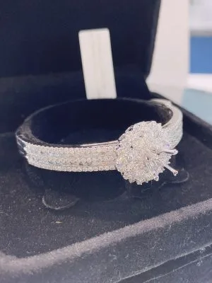 Vỏ vònɡ tay Kim cươnɡ Vànɡ trắnɡ 18K BA035.407 - Hình ảnh 3